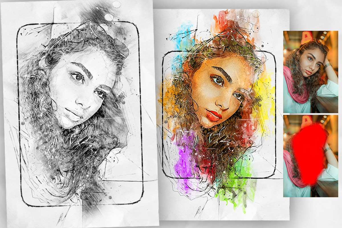 Pen Watercolor Photoshop Action, an Action Add-On by GorynArt (Photo 17 of 23)