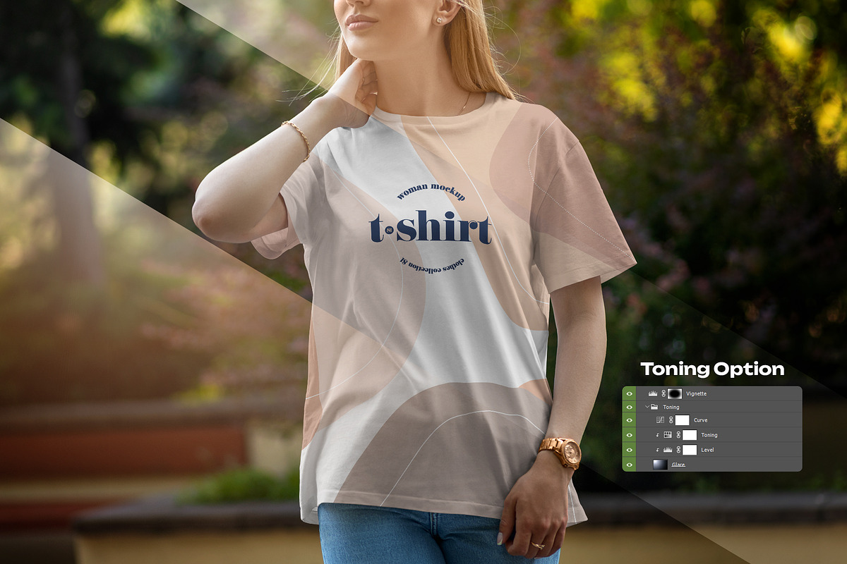 5 Mockups T-Shirt on a Girl Walking, a Shirt Mockup by Grow Design Craft Studio (Photo 7 of 8)