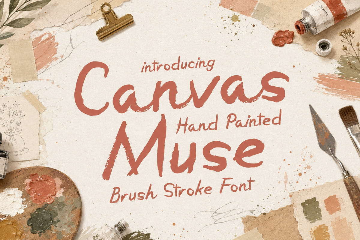Canvas Muse - Organic Brush Typeface, a Handwritten Font by HipFonts (Photo 1 of 13)