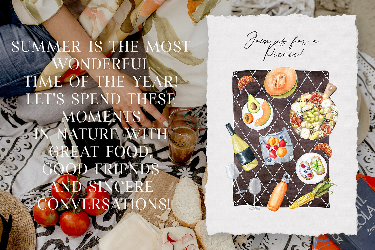 Grill and Picnic watercolor set, a Food Illustration by Natalia Fedorova (Photo 2 of 11)