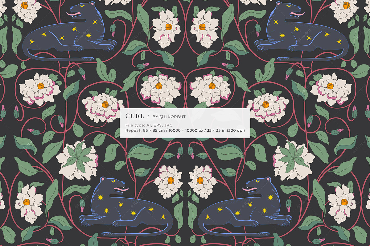 Medieval Floral Seamless Pattern, a Pattern Graphic by likorbut (Photo 3 of 13)