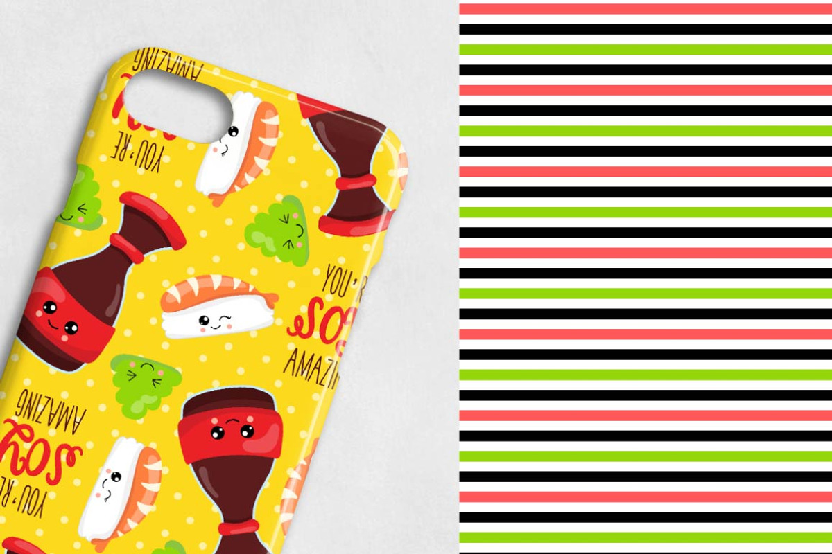 KAWAII SUSHI Pattern collection, a Pattern Graphic by PrettyPatterns (Photo 3 of 5)