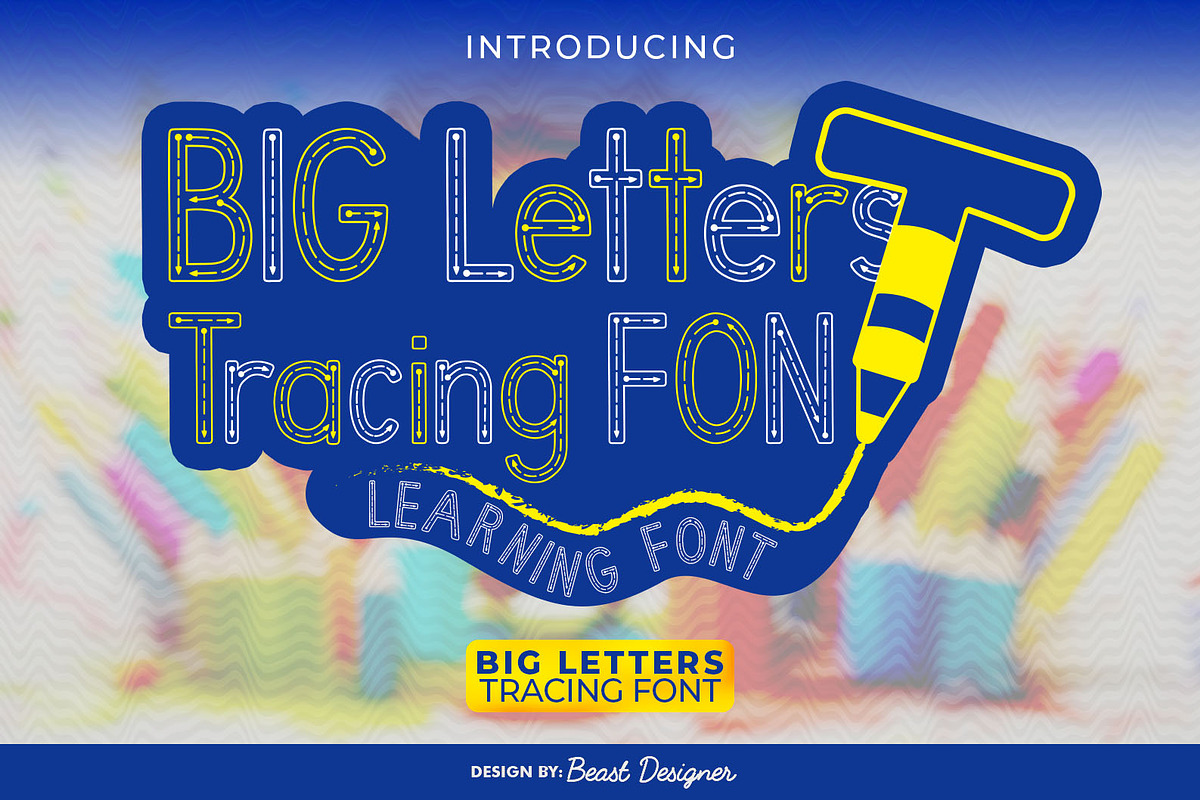 Big Letters Tracing, a Sans Serif Font by Beast Designer (Photo 1 of 2)