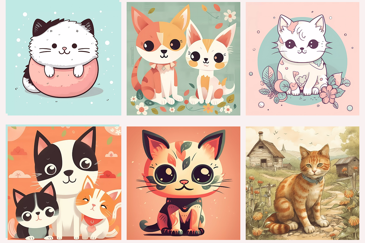 32 Cute Cat Coloring Book for Kids, an Animal Illustration by LA Design (Photo 2 of 10)