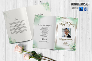Floral Funeral Program Template, a Brochure Template by Template Shop