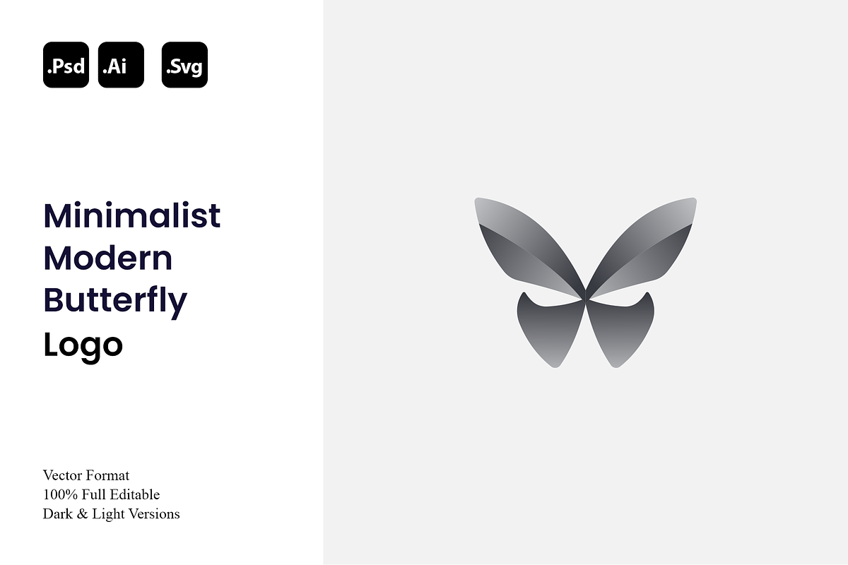 Minimalist Modern Butterfly Logo, a Branding & Logo Template by Luxury Logos (Photo 1 of 4)