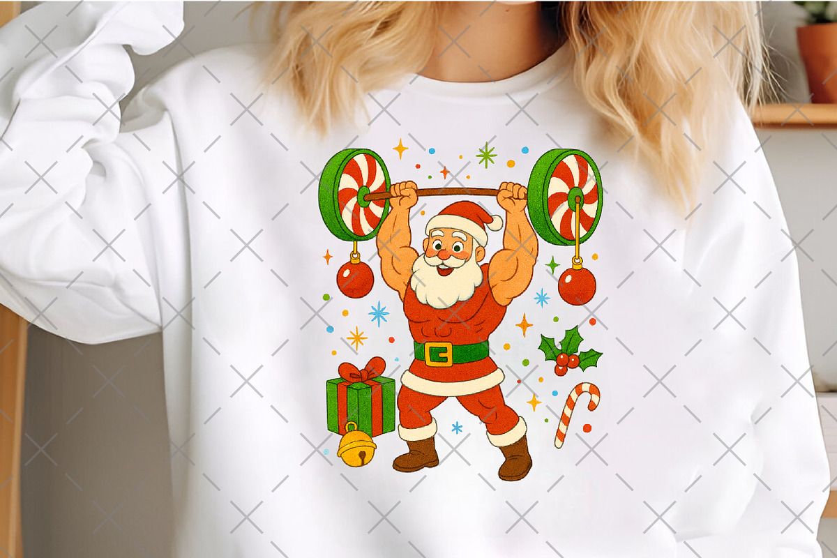 Funny Bodybuilder Santa Claus PNG, an Illustration by Craft Nest (Photo 4 of 6)