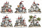 Whimsical Summer Sandcastle Clipart, an Illustration by Black Bird Studio (Thumbnail 4 of 5)