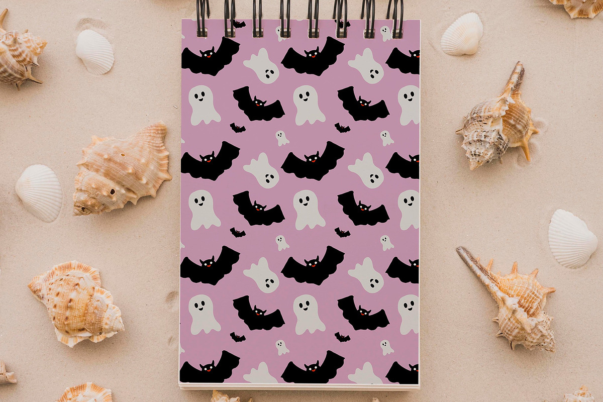 Ghost Bat Halloween Seamless Pattern, a Pattern Graphic by tchastudio (Photo 3 of 7)