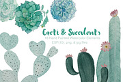 Watercolor Cacti & Succulent 4 pack, an Illustration by Valeri Nick (Thumbnail 2 of 6)