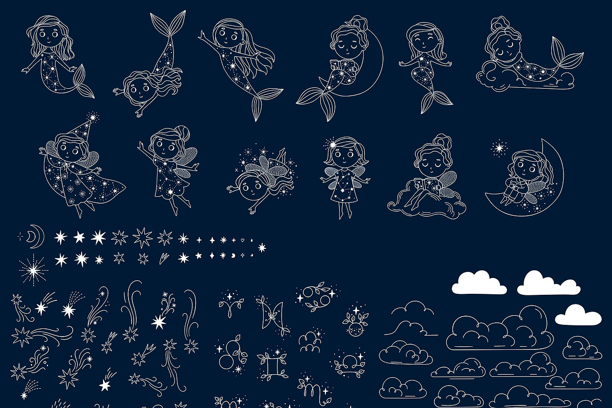 Celestial - Stars and Moons Cliparts, an Illustration by OxanaTally (Photo 9 of 11)
