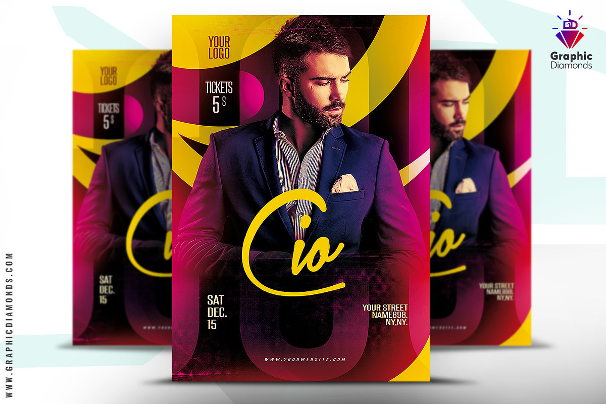 Guest Dj Flyer PSD Template, a Flyer Template by GraphicDiamonds (Photo 1 of 6)