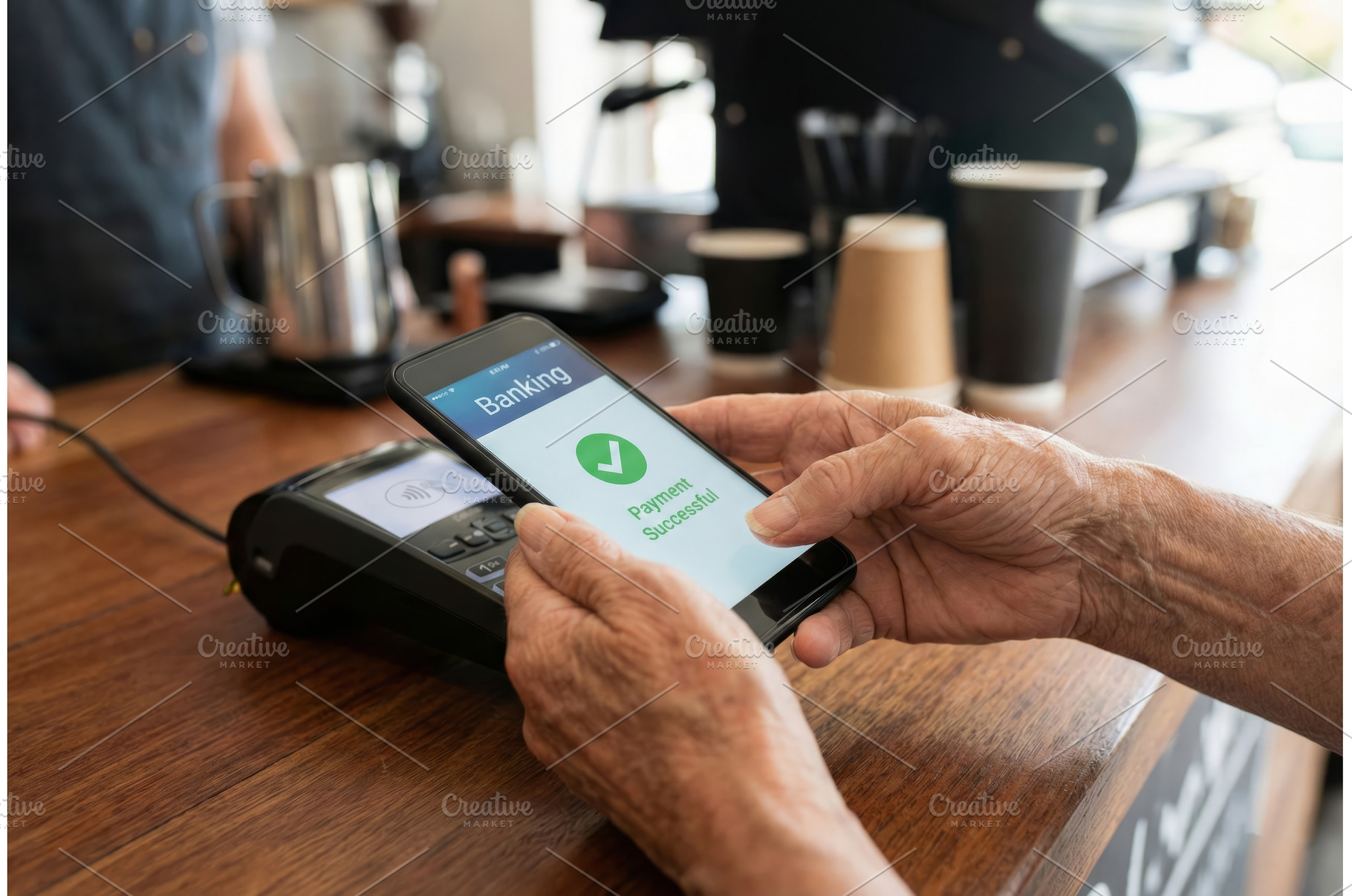 Man Pays With Phone, a Business Photo by CREATIVEDEF