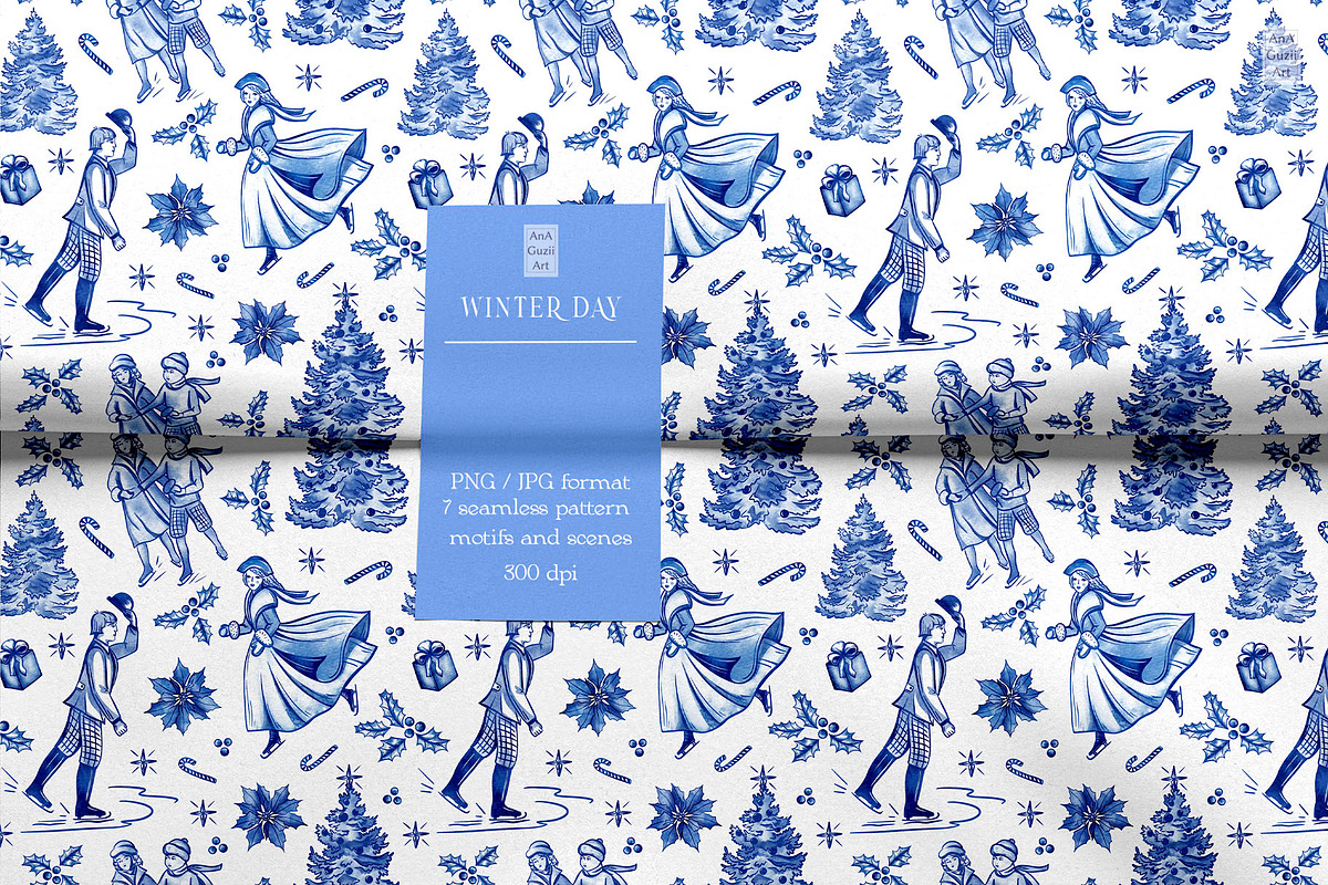 Winter day seamless patterns clipart, a Pattern Graphic by AnaGuziiArt (Photo 8 of 11)