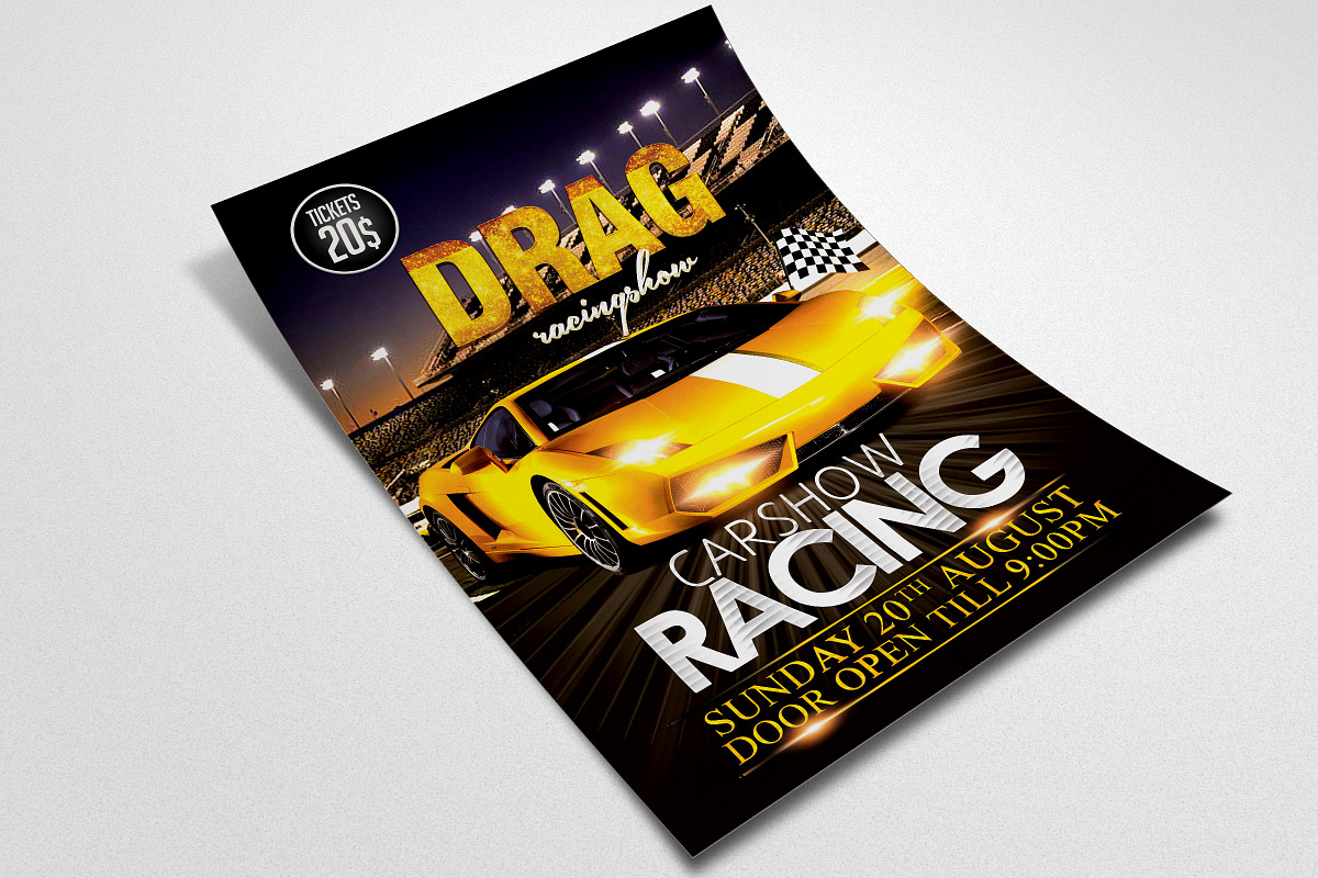Car Racing Flyer Template, a Flyer Template by Design Up