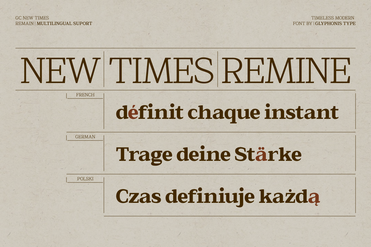 GC New Times Remain - Timeless Serif, a Serif Font by Glyphonic (Photo 6 of 16)