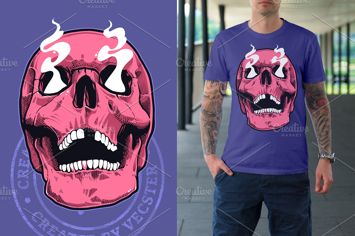 Vintage Vector Skulls Pack, a Decorative Illustration by Vecster (Photo 5 of 6)