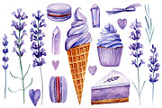 Lavender flowers watercolor, clipart, a Food Illustration by Hanna Hryharenka (Thumbnail 4 of 17)