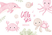 Pink Little Sea - Clipart Set, an Animal Illustration by Articlips (Thumbnail 1 of 4)
