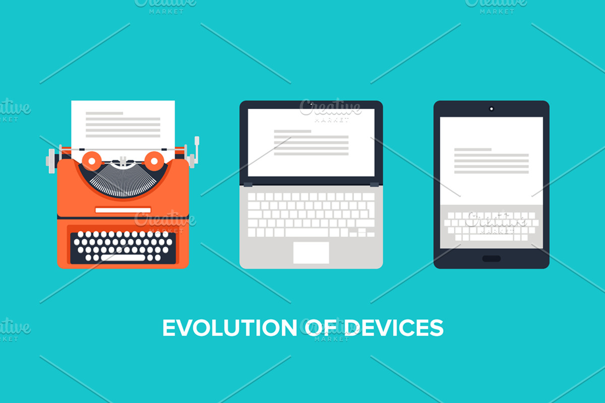 Evolution of devices, a Technology Illustration by Maxim_Basinski