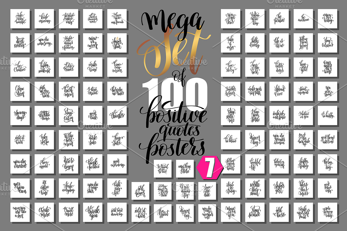 1000+200 POSITIVE QUOTES POSTERS, a Flyer Template by karakotsya (Photo 9 of 14)