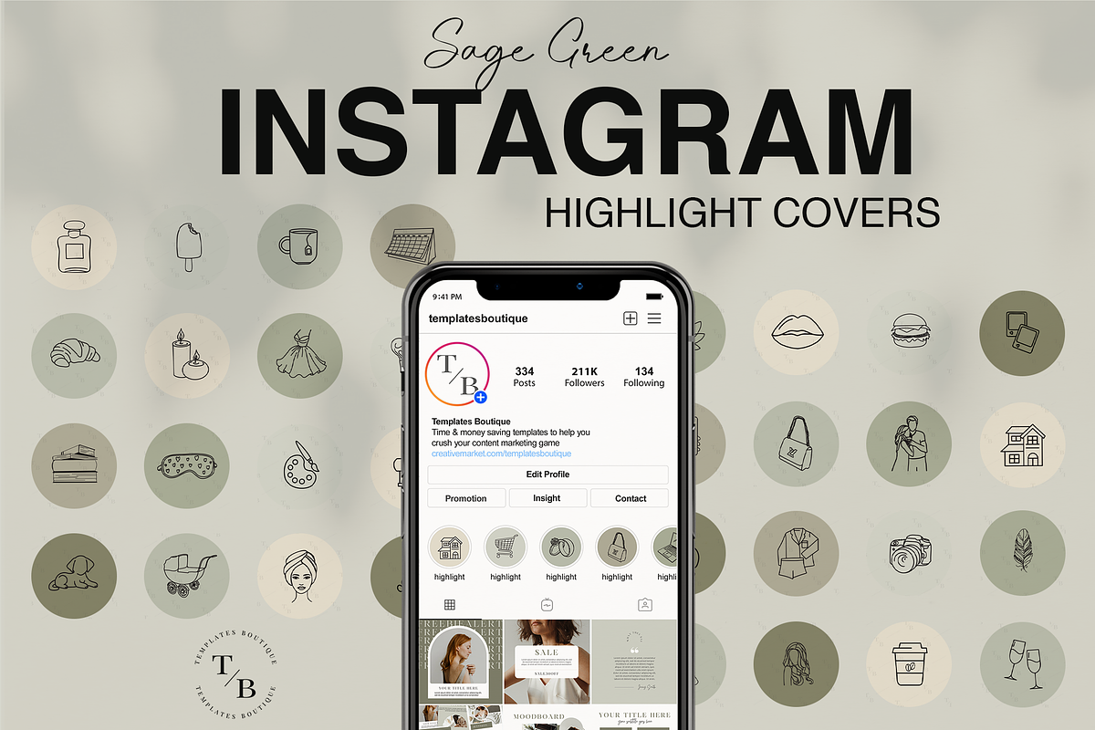 Instagram Story Highlight Cover Icon, a Social Media Template by Templates Boutique (Photo 1 of 10)