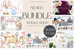 52in1 Whole Shop Bundle Watercolor
