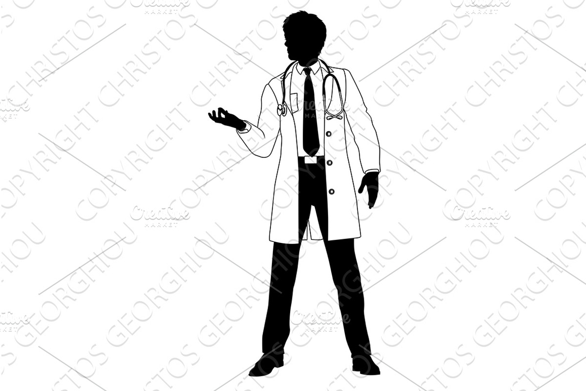 Doctor Man Medical Silhouette, a Healthcare Illustration by Christos Georghiou