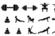 Fitness Workout Silhouette Icon Set, an Illustration by musafir_fashion (Thumbnail 10 of 51)