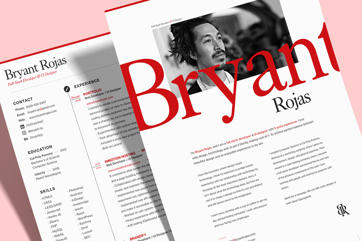 Red Resume Template and Cover Letter, a Resume Template by Bryant (Photo 1 of 8)