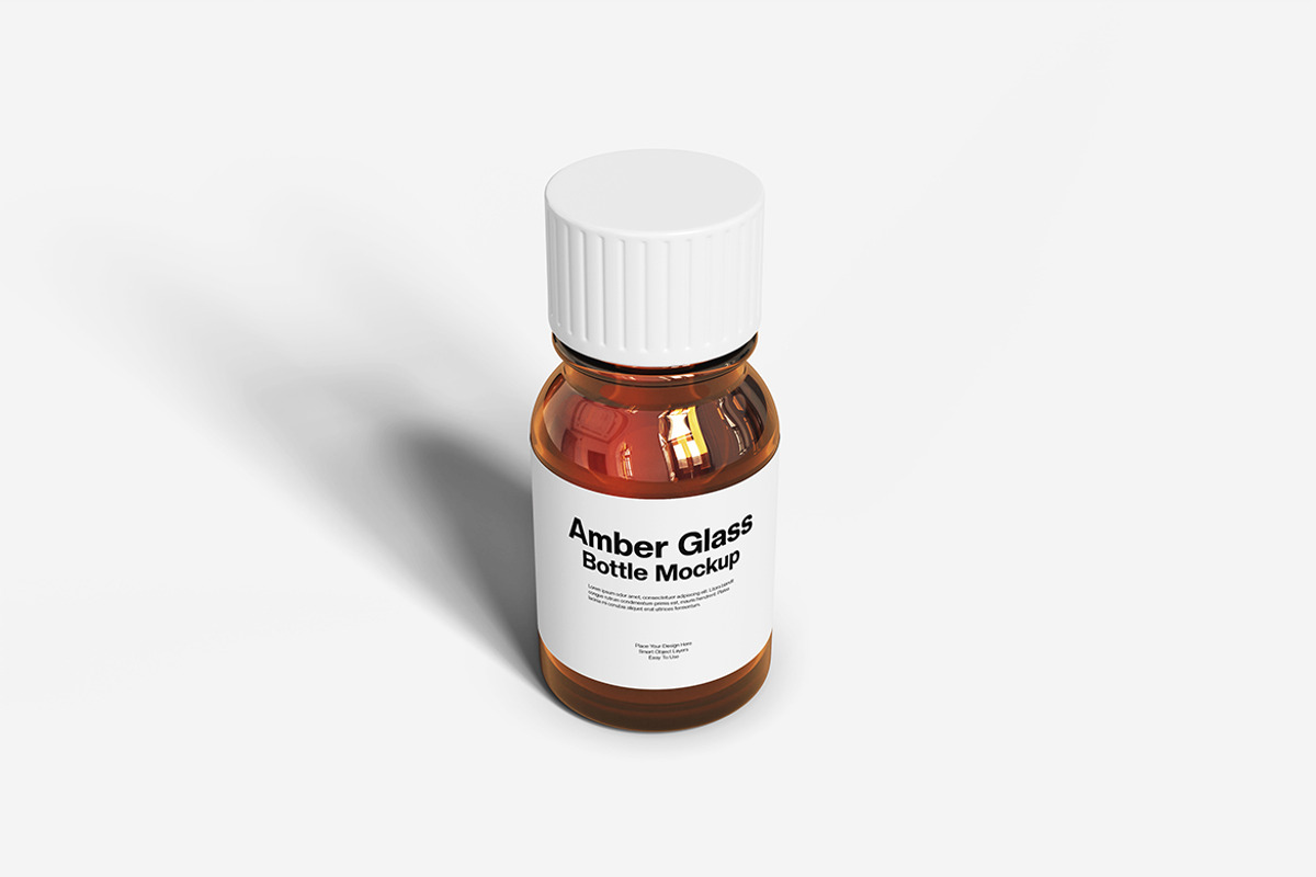 Amber Glass Bottle Mockup, a Packaging Mockup by Indah (Photo 4 of 6)