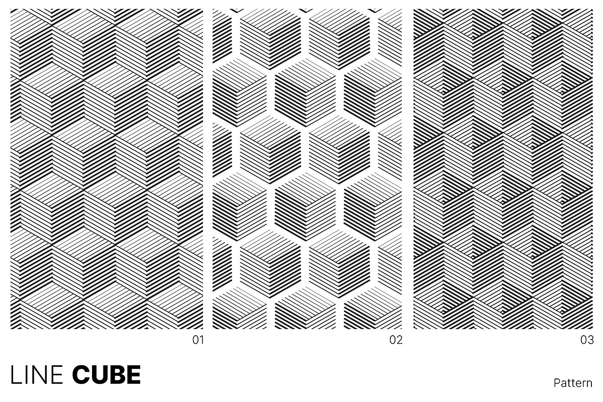 Line Cube Pattern, a Pattern Graphic by Aarley Kaiven (Photo 1 of 3)