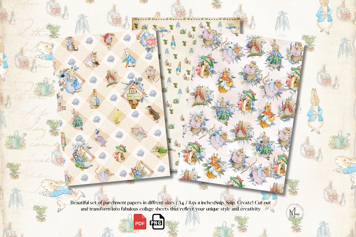 PETER RABBIT Junk Journal Kit, a Decorative Illustration by meribela (Photo 3 of 6)