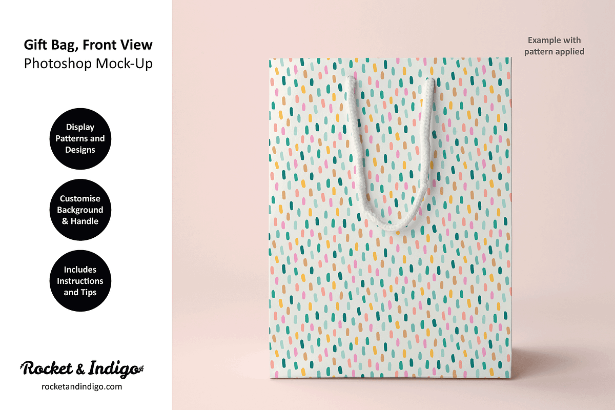 Gift Bag Front Photoshop Mock-Up, a Product Mockup by Rocket & Indigo (Photo 2 of 4)