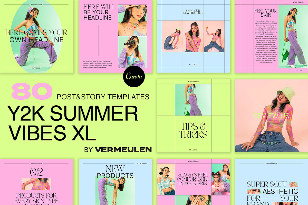Instagram Social Media CANVA Y2K, a Social Media Template by Vermeulen Design Studio (Photo 1 of 6)