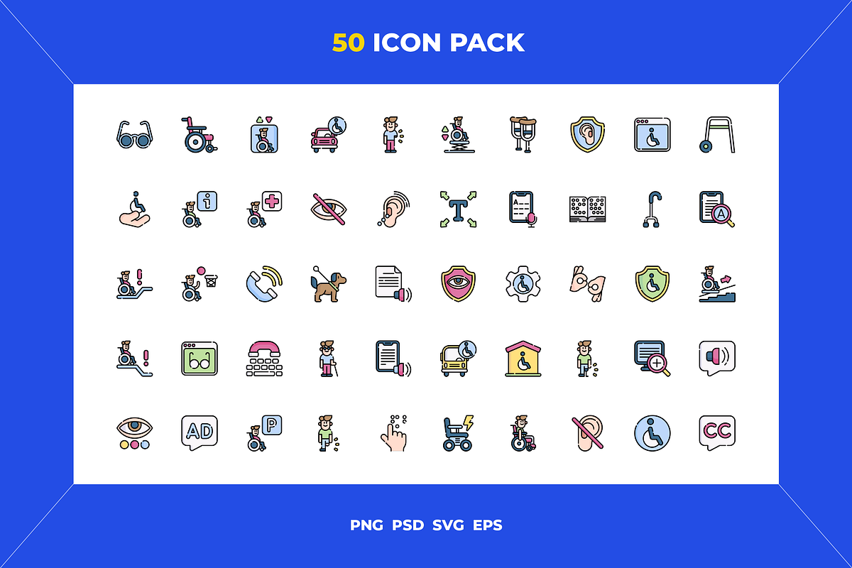Accessibility icons, an Outline Icon by Wencory (Photo 1 of 2)