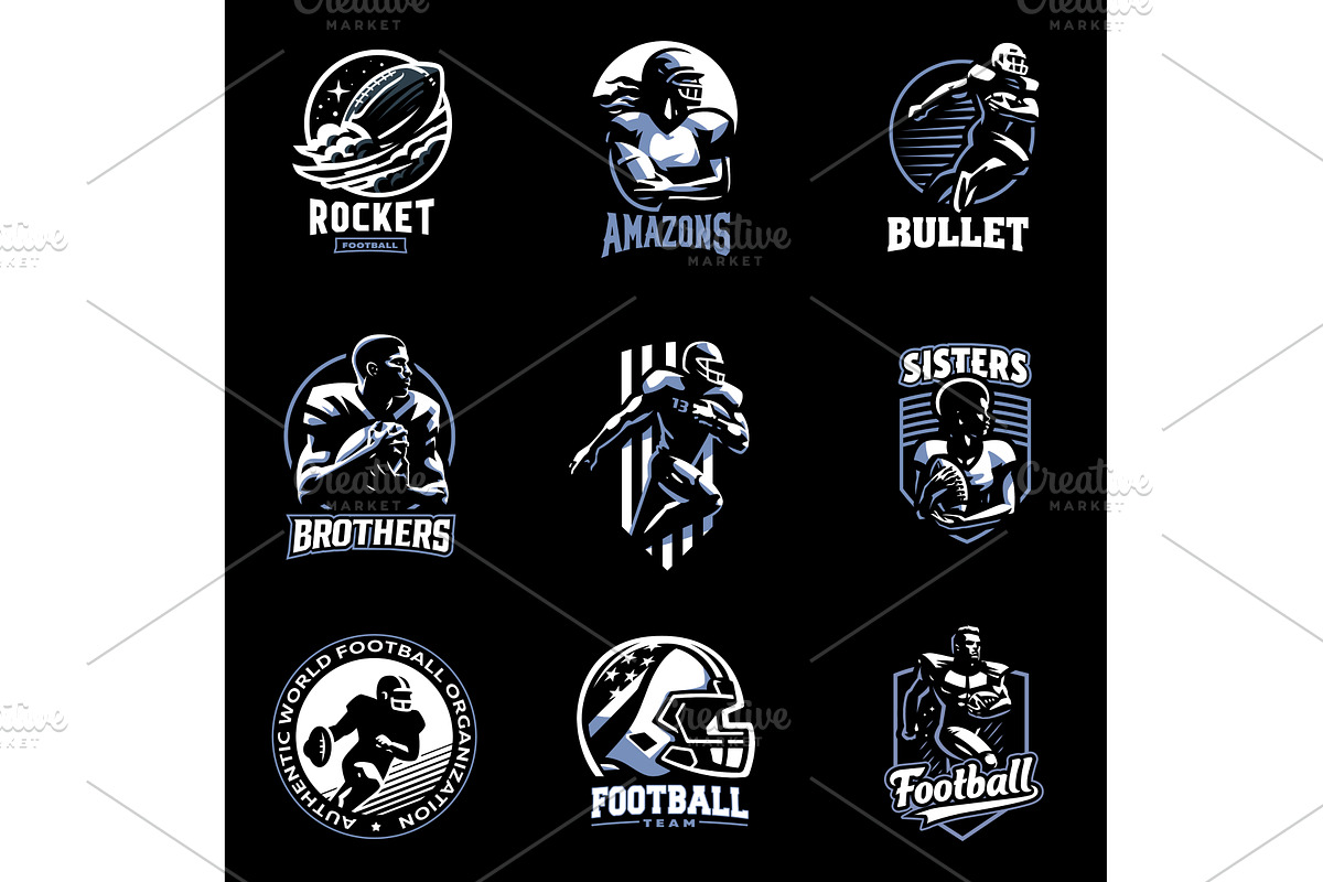 American football set icon, design, an Object Illustration by Masterlevsha