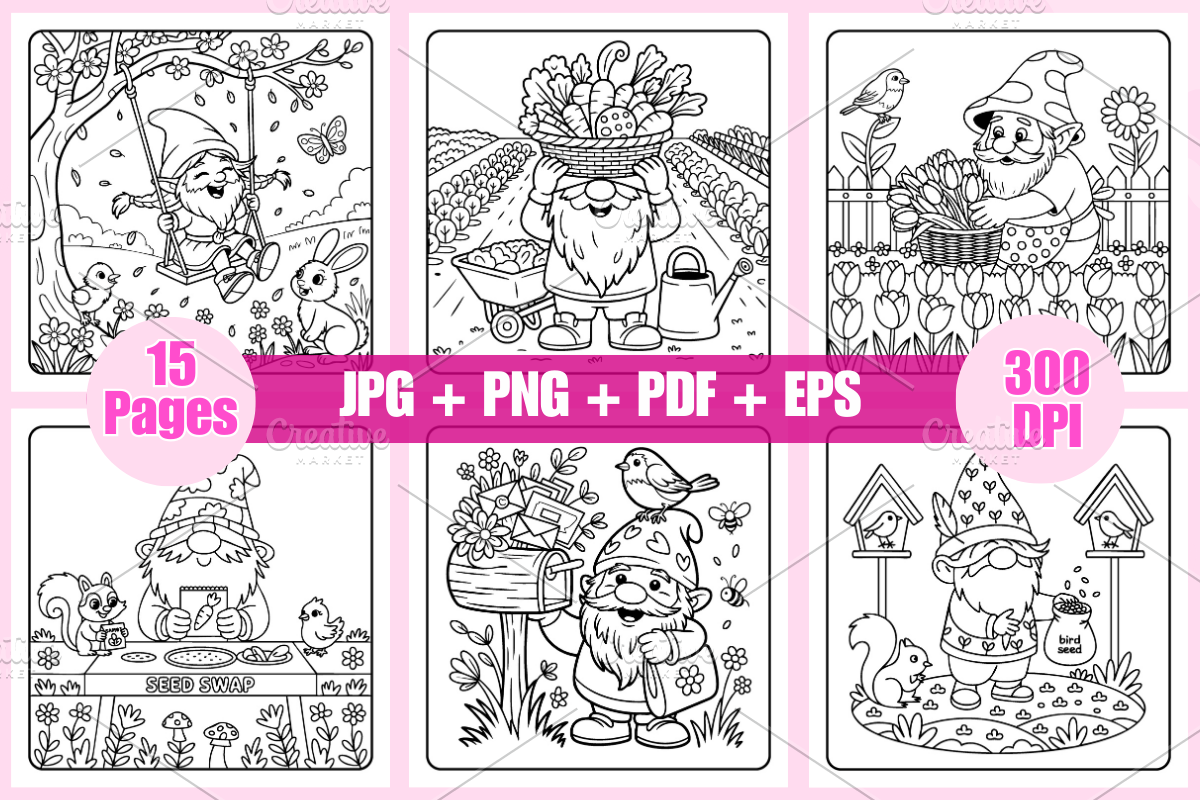Cute Garden Gnomes Kids, a Decorative Illustration by Coco Bloom (Photo 2 of 3)
