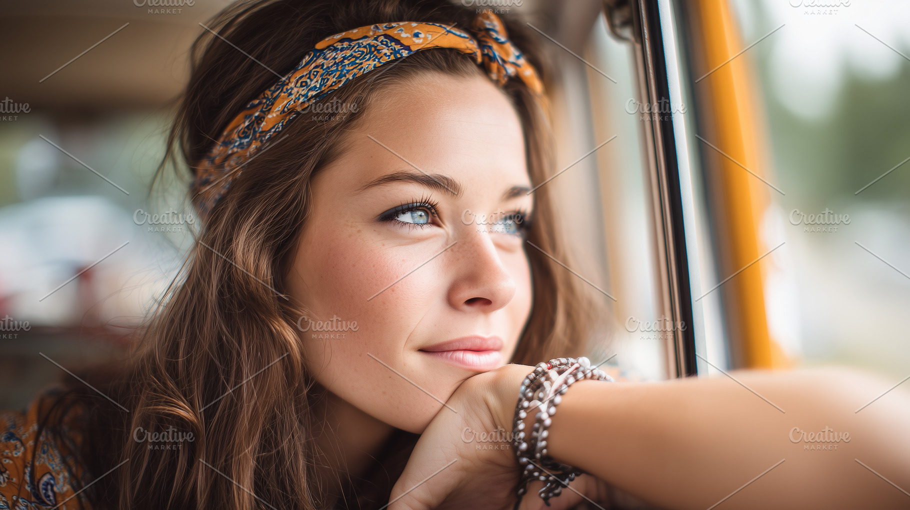 Portrait of a young woman with blue, a Person Photo by MistyDay