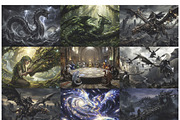Epic Dragon Wall Art Set, a Decorative Illustration by Nadia Semyroz (Thumbnail 4 of 8)