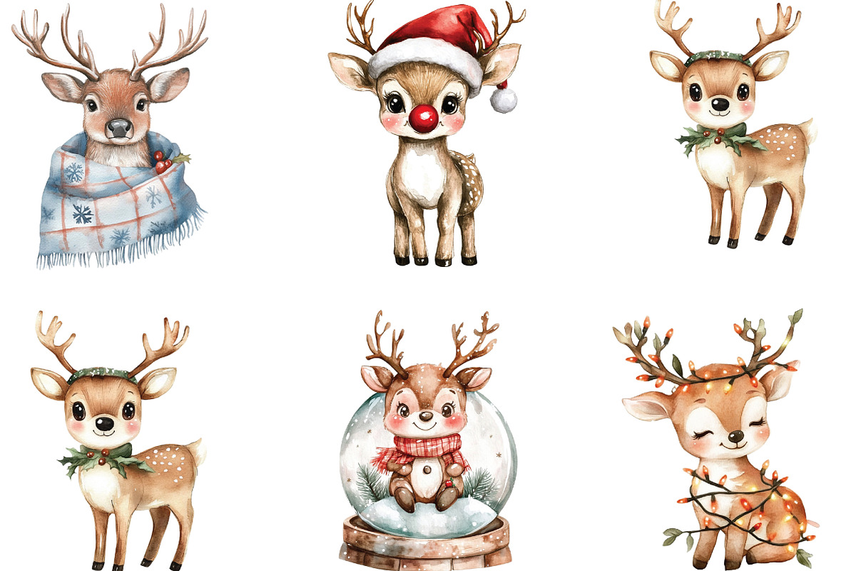 Cute Christmas Reindeer Sublimation, an Illustration by CraftArtStudio (Photo 3 of 6)