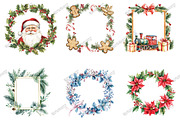 Watercolor Christmas Frames Clipart, an Illustration by designcity5 (Thumbnail 3 of 5)