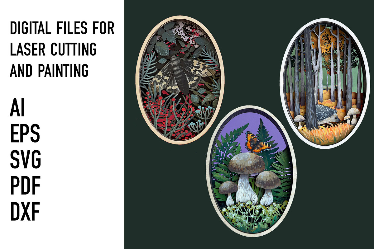 Forest Woodland Oval SVG Bundle, an Object Graphic by HelloWood (Photo 1 of 4)