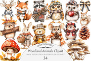Woodland Animals Clipart, an Illustration by Design Market (Thumbnail 1 of 4)