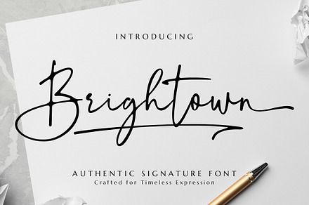Brightown - Casual Signature, a Script Font by MJB Letters
