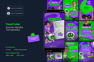 ToonTutor: 3D Educational Social Kit, a Social Media Template by Sooni Gaad