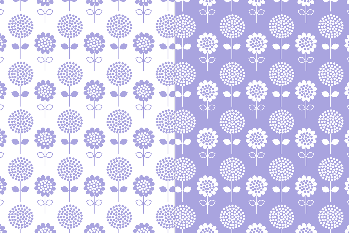 Lavender White Floral Patterns preview 4