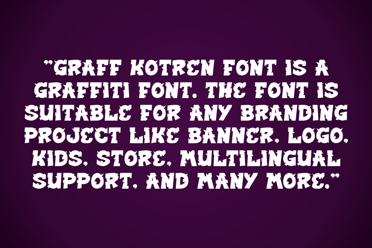 Graff Kotren - Paint & Graffiti Font, a Serif Font by QR Design Studio (Photo 5 of 7)