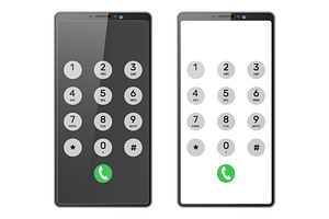 Realistic mobile phone with dial or