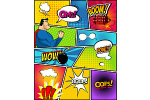Comics Template. Vector Retro, an Illustration by Things for designers